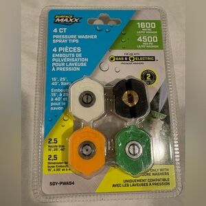 NIB Surface Max 4ct Pressure Washer Spray Tips